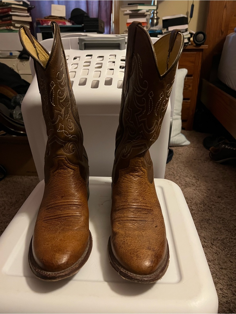 Men's Brown Leather Western Cowboy Boots